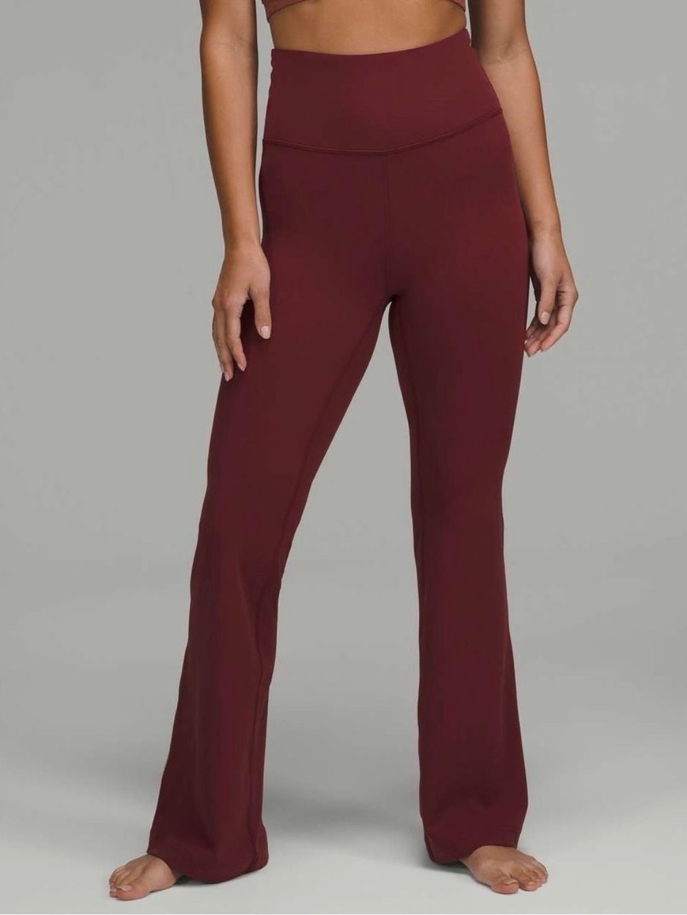 lululemon groove nulu super-high-rise Flare Pants deep burgundy purple sz4 30”